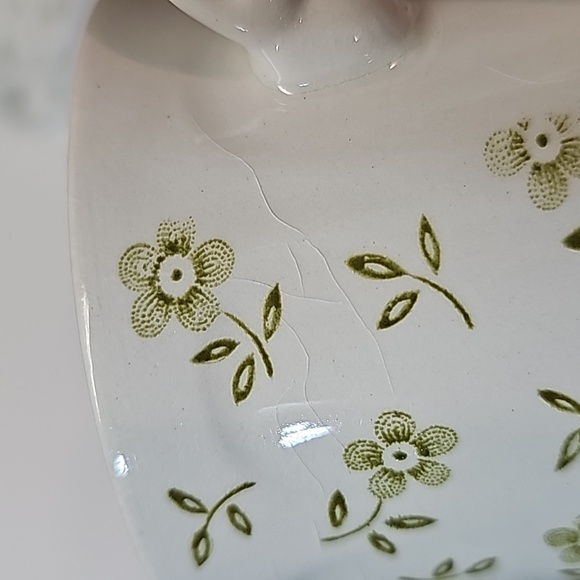 S/6 Vintage J & G Meakin England Floral Forget Me Not Green Teacups, As-is - Picture 11 of 16